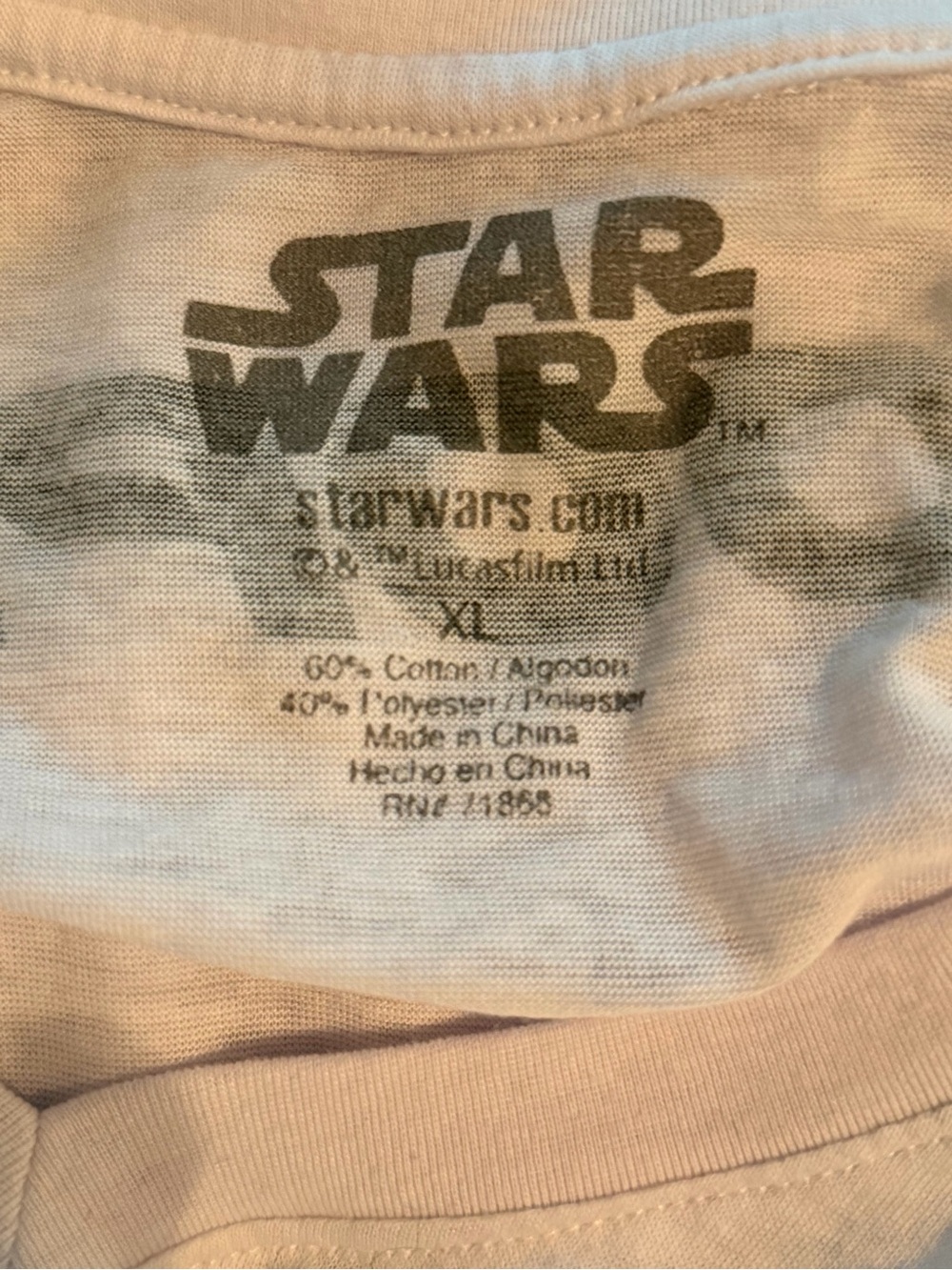 Women’s White V-Neck Tee with Colorful Stormtrooper Graphic - Picture 4 of 4
